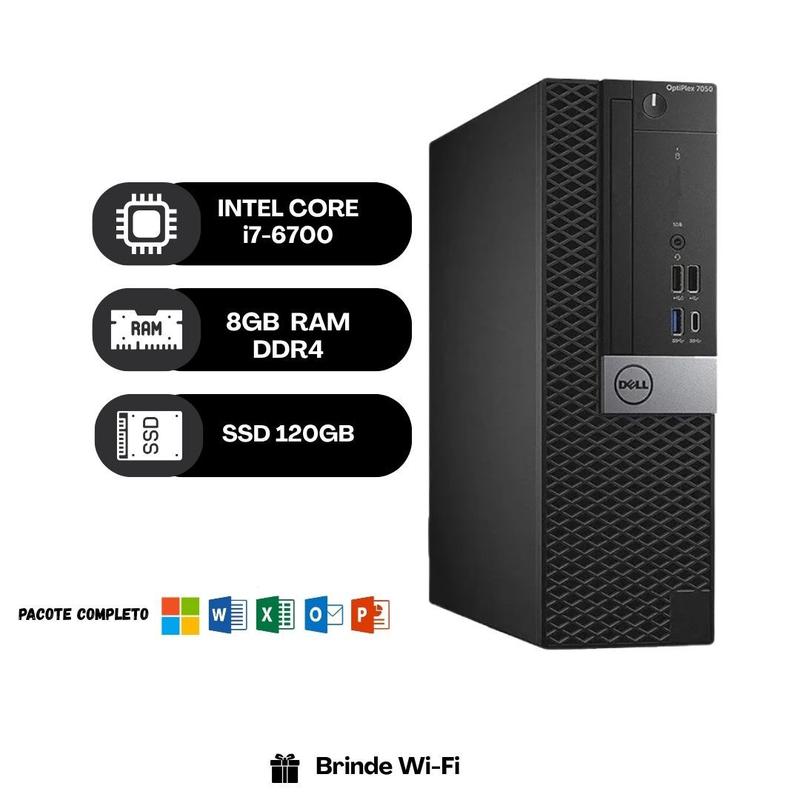 Computador Dell Optiplex 7050 I7-6700 8GB DDR4 SSD 120GB - CPU